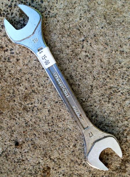 Double open end spanner - 17mm + 19mm