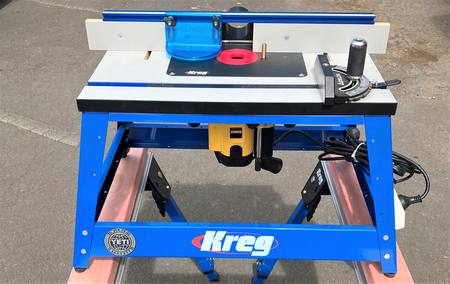 Kreg benchtop router table with switch and accessories