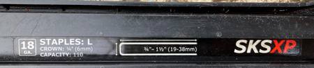 Senco 18ga stapler SKSXP 19-38mm capacity