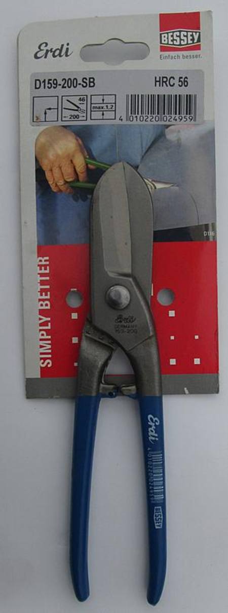 Erdi By Bessy Tin Snips 200 mm long. 1.2 mm Cutting Capacity.