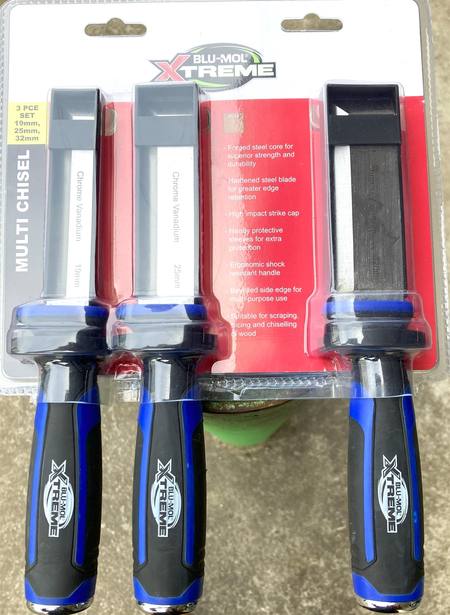 Blu-Mol multichisel set , side & end cutting, 19mm , 25mm , 32mm