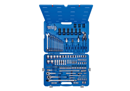119pc 1/4,3/8 & 1/2"dr socket,spanner and tool set
