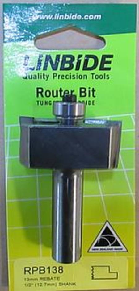 Linbide router bit , 13mm rebate , 1/2" shank