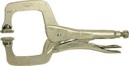 Straight & curved jaw vise grips, sheet metal pliers and locking C clamps.