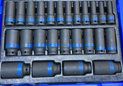 Metric deep impact socket set , 8-36mm